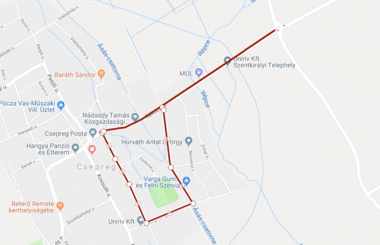 Csepreg forgalomkorlátozás