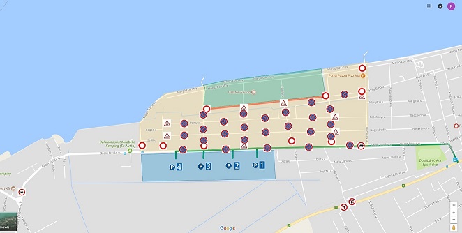 Térkép a lezárásokról, korlátozásokról. 