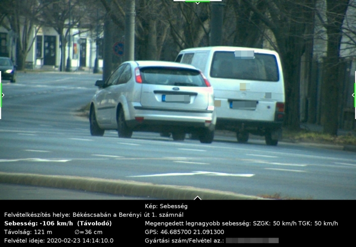 gyorshajtó 2020 február Békéscsaba